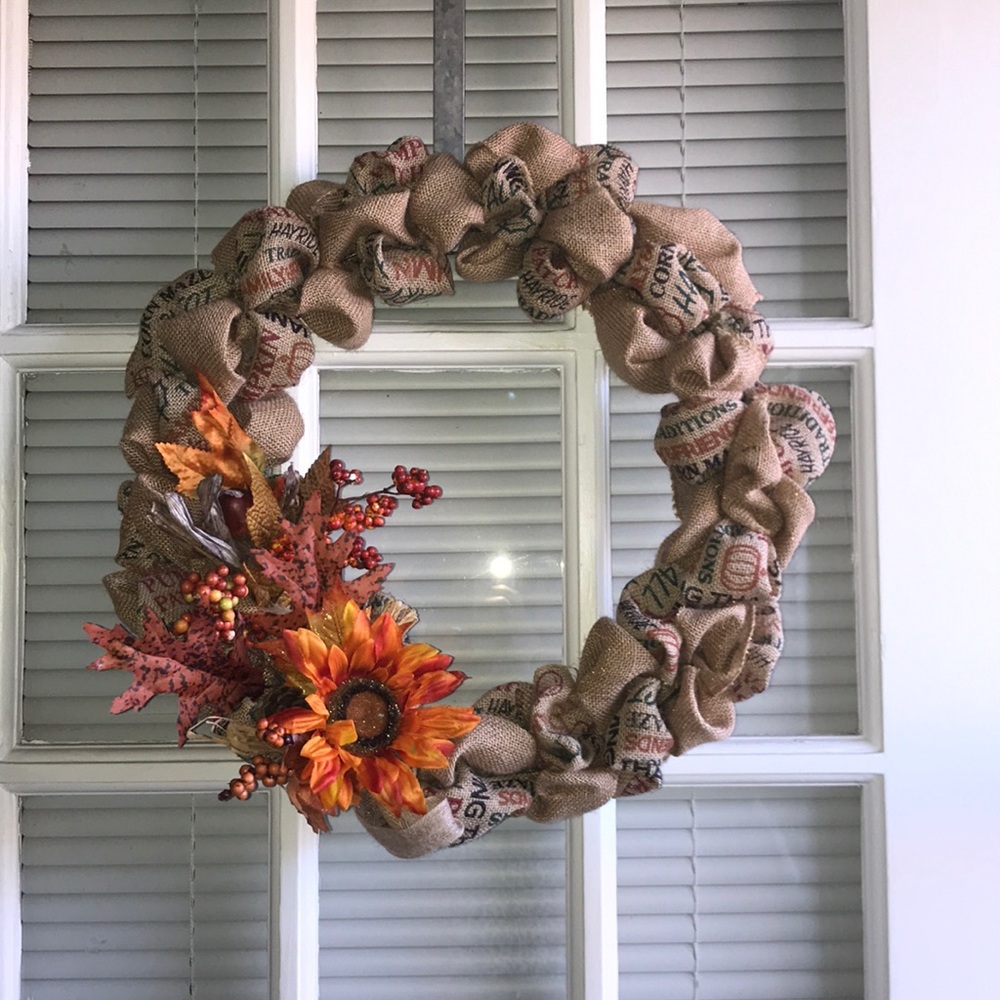 Fall Burlap Wreath - image 1